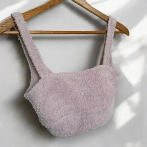 Gilly  hicks pink fuzzy bralette crop top S